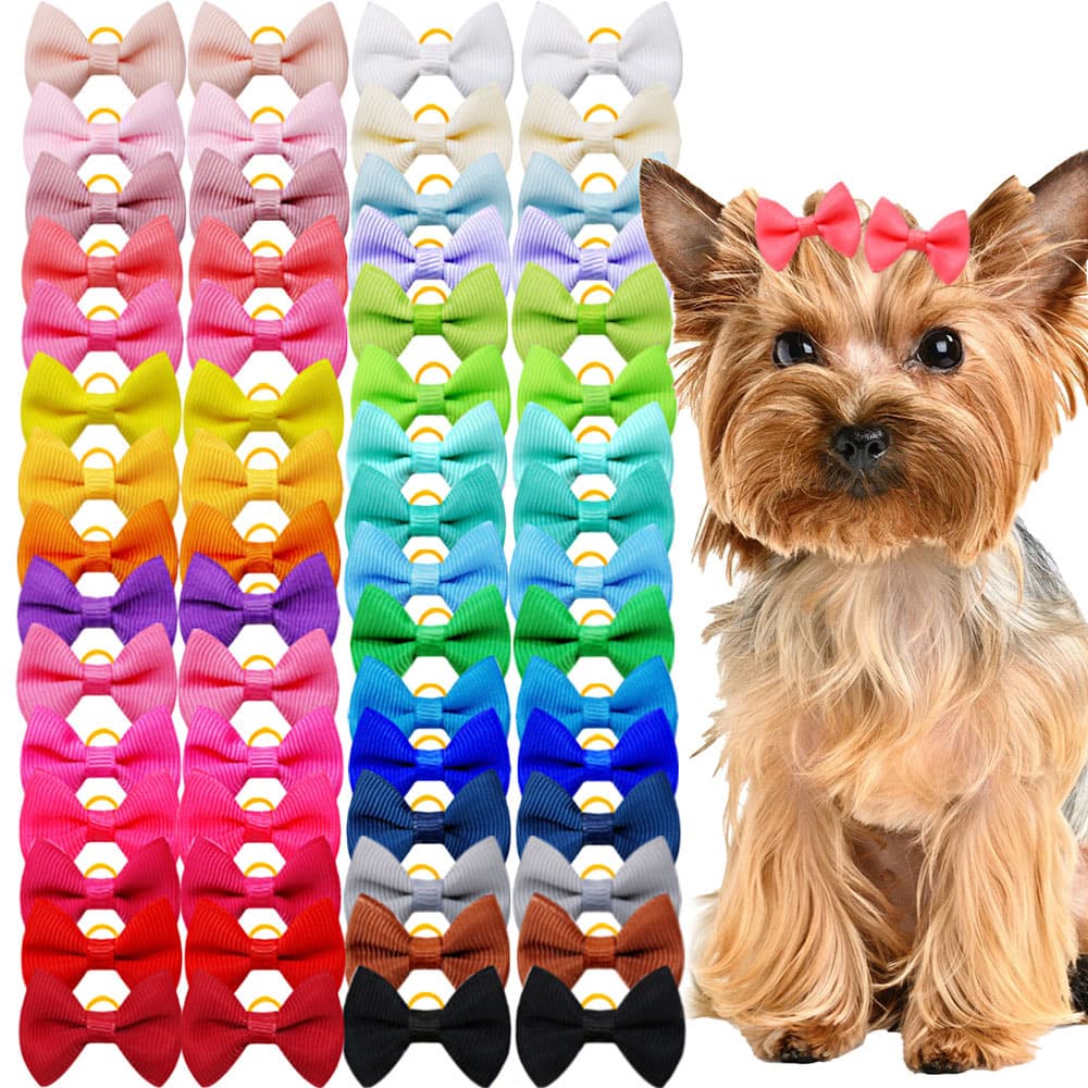 Amazon's newest cute macaron-colored solid color pet hair clips, hair ties, headbands, cat and dog accessories, in stock.