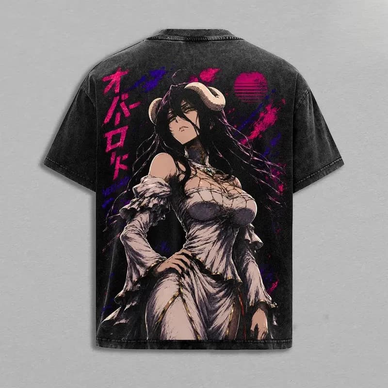 Albedo Print T-shirt   Clothing   Cotton Tshirts Retro Washe