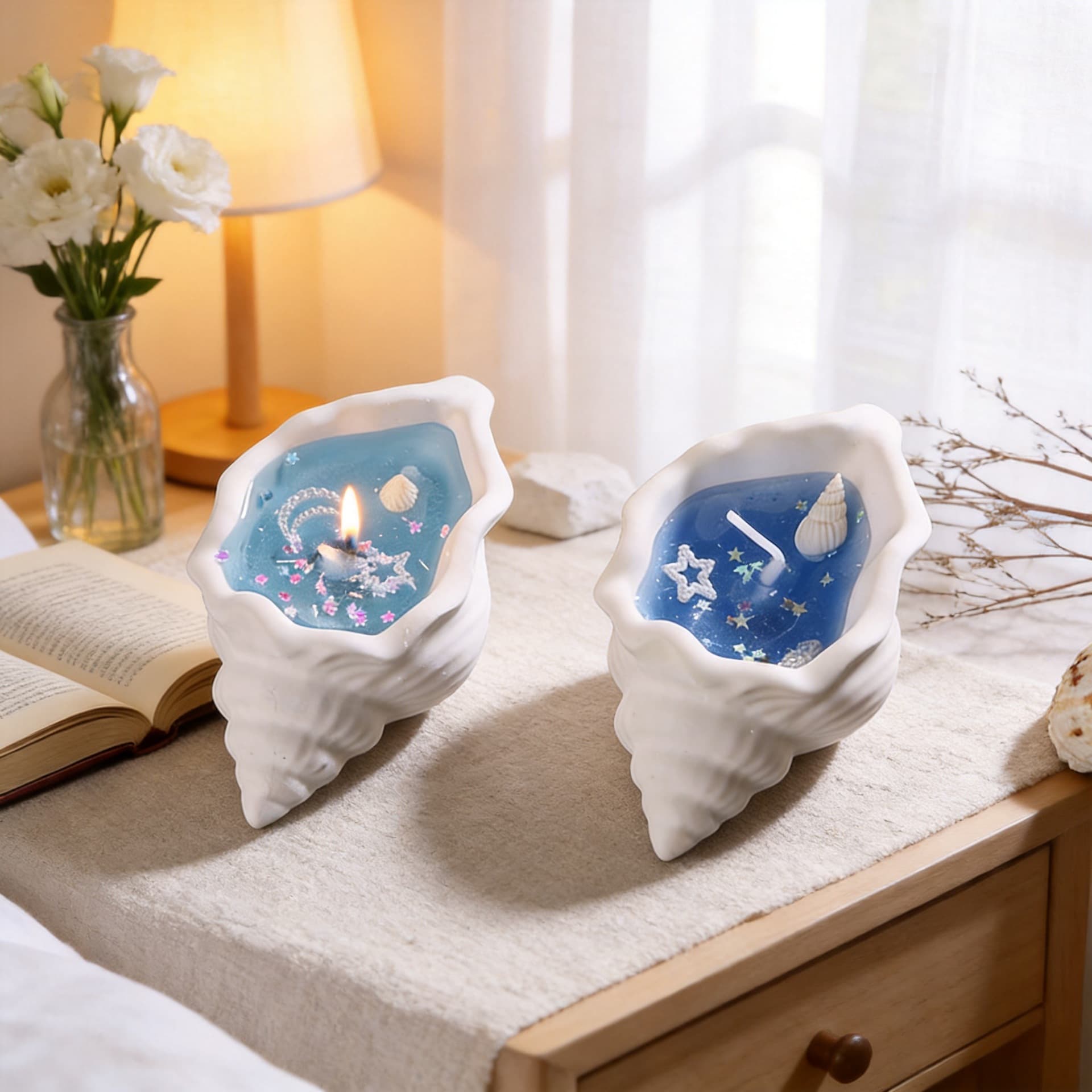 Conch Aromatherapy Candle Shell Scented Room Ins Gift for Women Birthday Souvenir Creative Gift Decoration