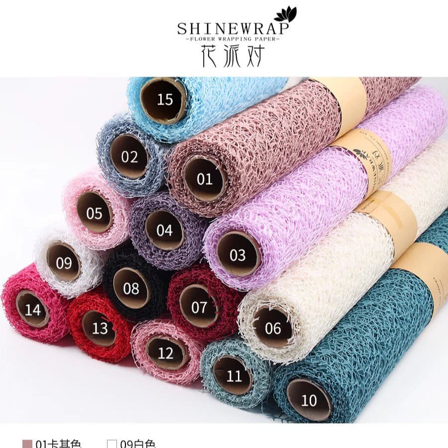 Wholesale Korean-style flower packaging tulle net for bouquet wrapping, flower shop packaging materials from the factory