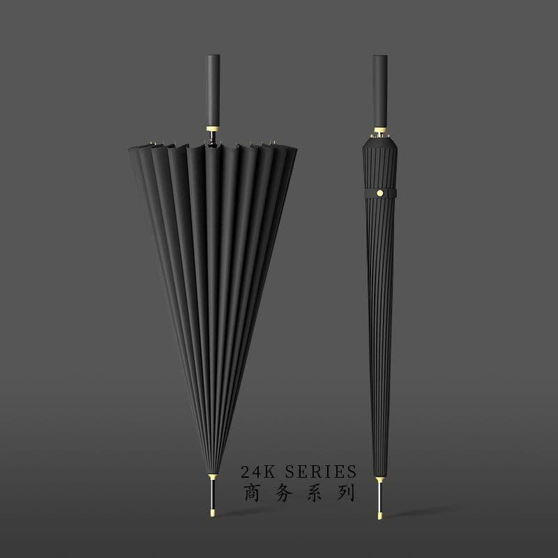 Windproof Umbrella 24-Rib Long Handle Automatic Rain and Sun Dual-Purpose Large Size Double Person Heavy Rain Resistant Durable for Men and Women Factory Wholesale