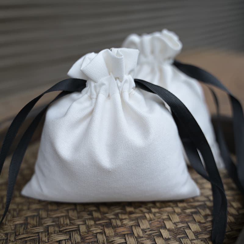 Pure Cotton Drawstring Pouch Small Cloth Bag Canvas Packaging Bag Cotton Gift Drawstring Bag Factory Direct Universal Drawstring Pouch