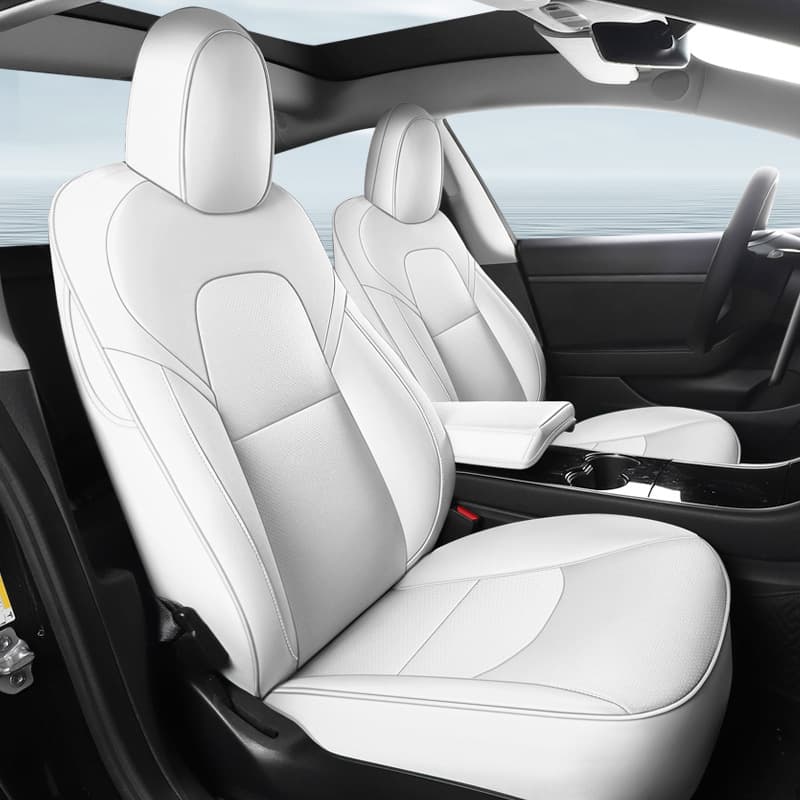 [Cross-border Exclusive] White Nappa Leather Seat Covers for Tesla Model S/3/X/Y