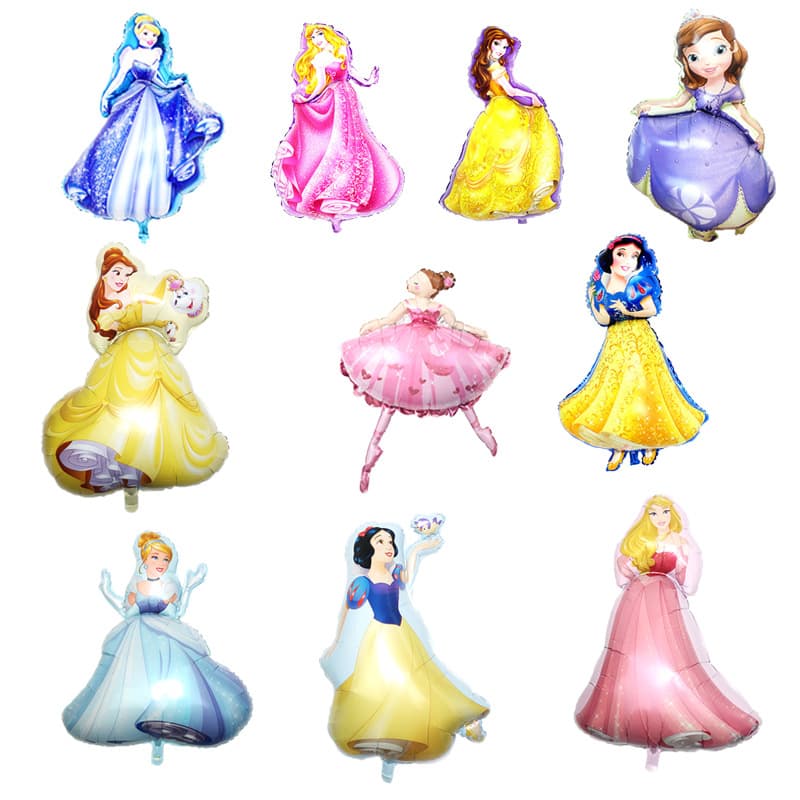 Cartoon Large Shaped 3D Princess Aluminum Foil Balloon Frozen Snow White Belle Girl Princess Aluminum Foil Balloon Wholesale