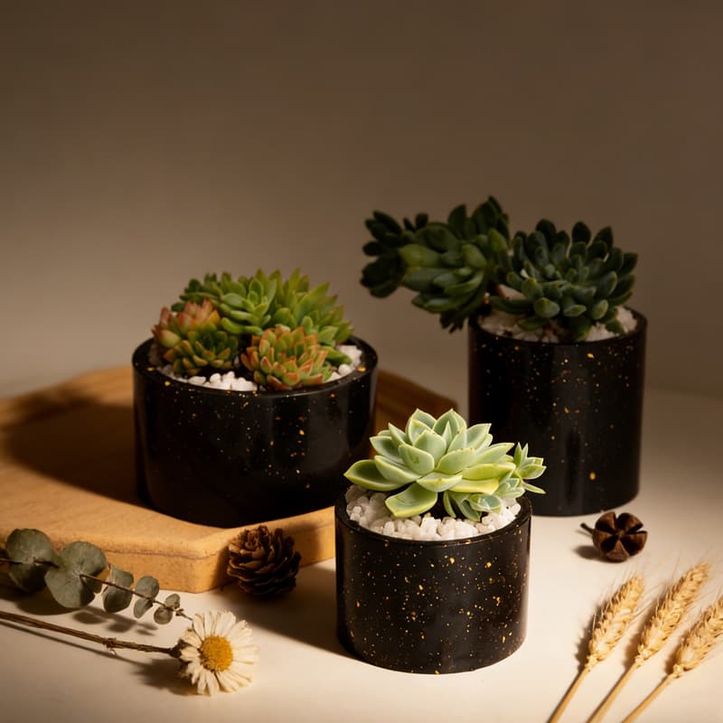 Large Round Succulent Planter Vase Epoxy Mold DIY Aromatherapy Gypsum Storage Box Silicone Mold Cross-Border Hot Seller