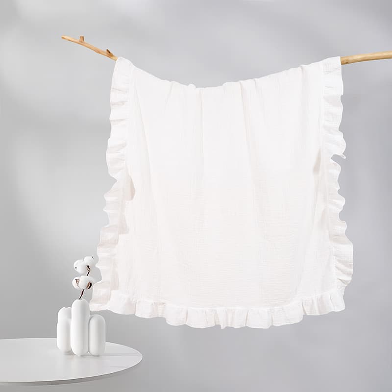 Cross-border Children's Blanket Double-layer Crepe Wrap, Pure Cotton Baby Stroller Blanket, Infant Swaddle Blanket, Newborn Blanket