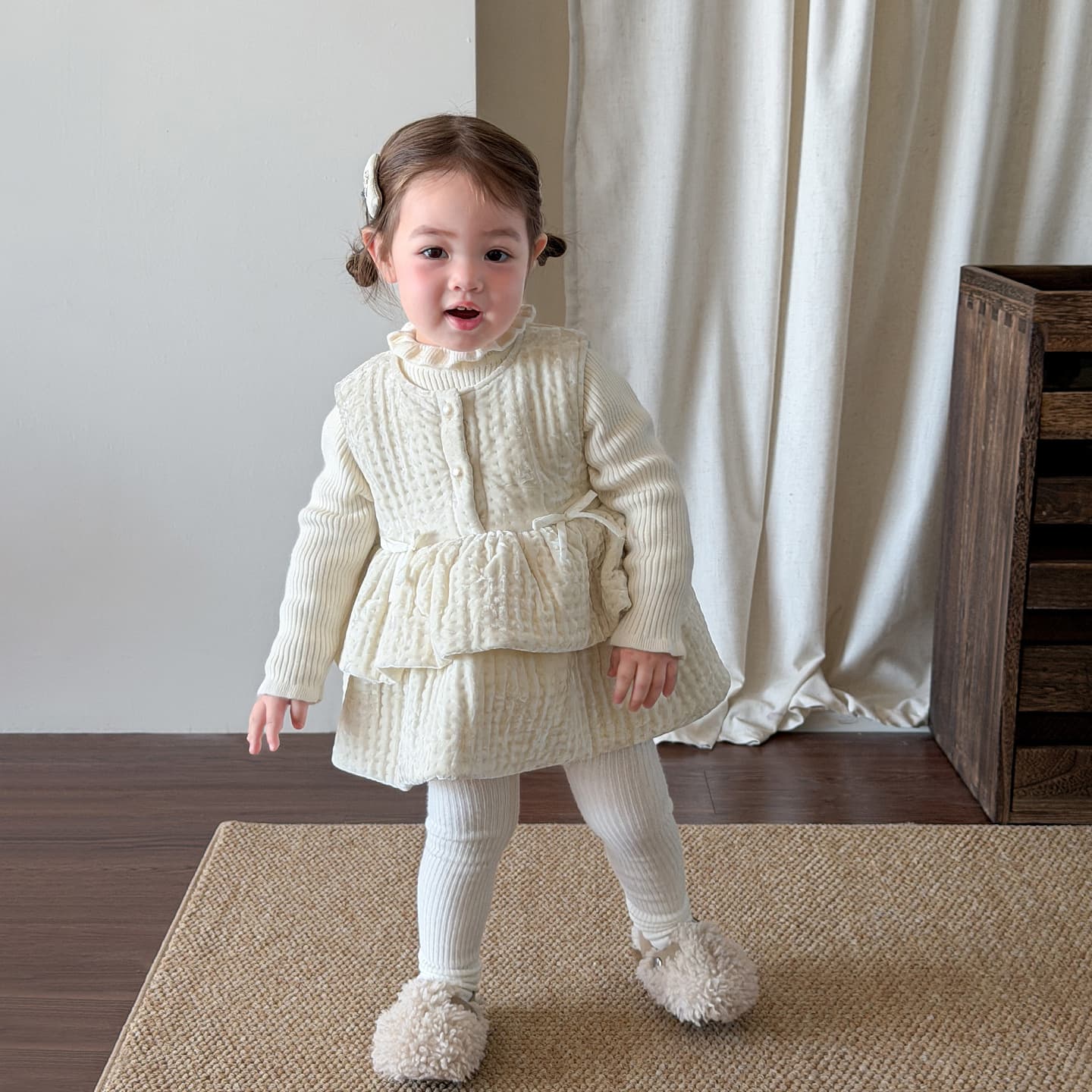 Zheli Girls' Dress Winter Fashionable Plush Children's Princess Dress Baby Girl Birthday Gown