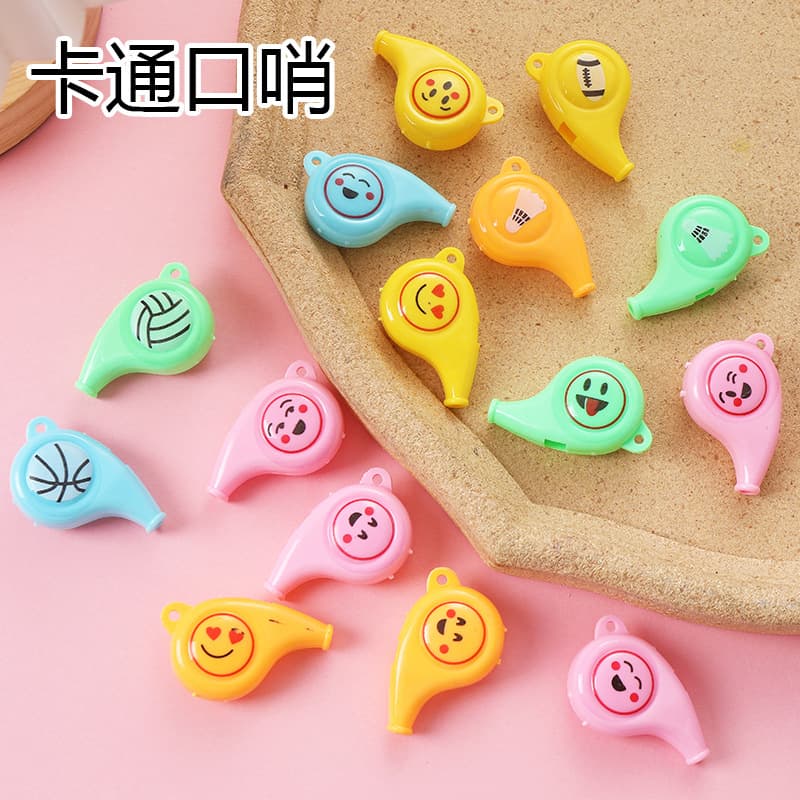 Cartoon Plastic Whistle Children's Toy Colorful Cheer Referee Whistle Fan Cheer Small Gifts Wholesale