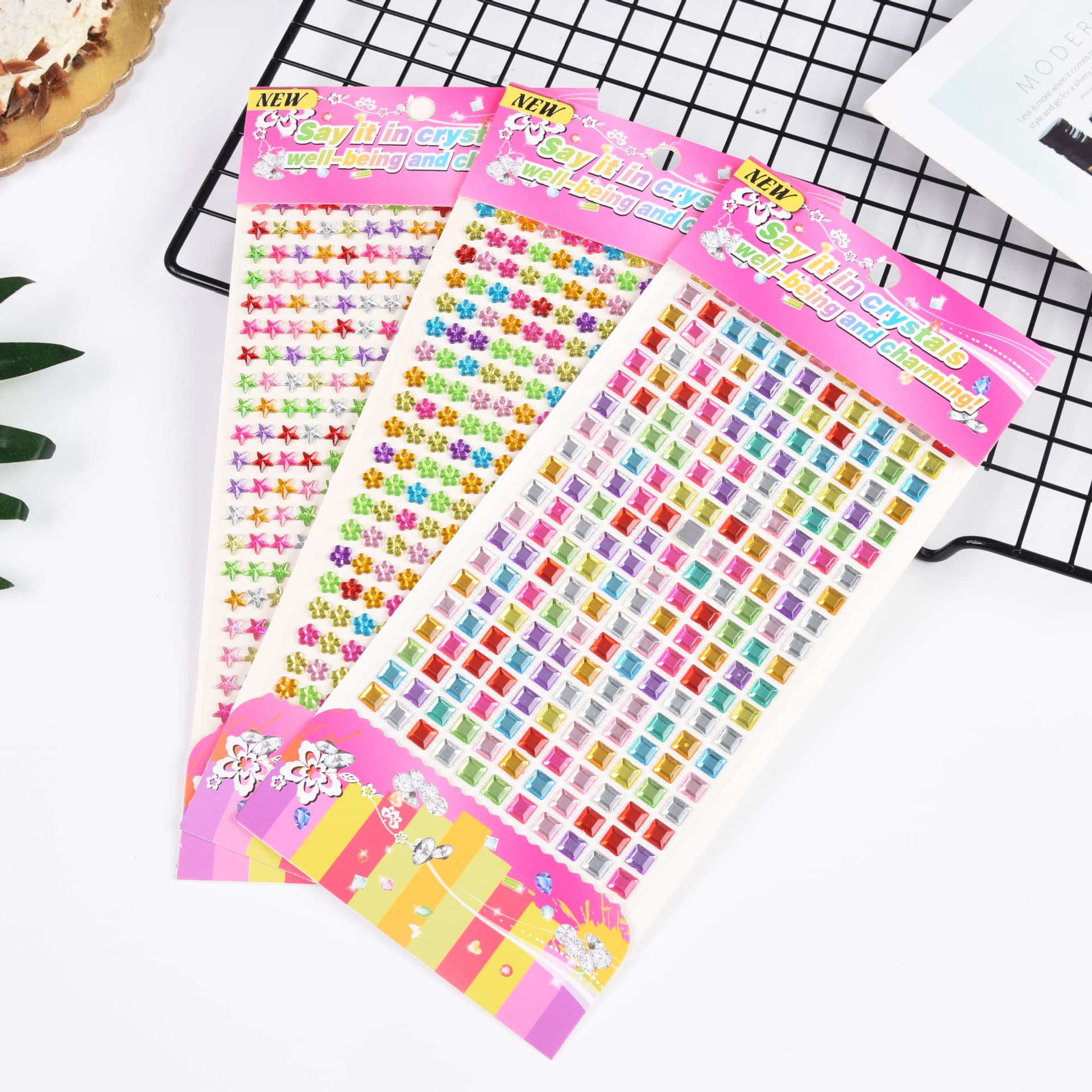Customizable Acrylic Rhinestone Sticker Crystal Diamond Sticker for Children DIY Drawing Decoration Sticker for Phone and Computer Decoration