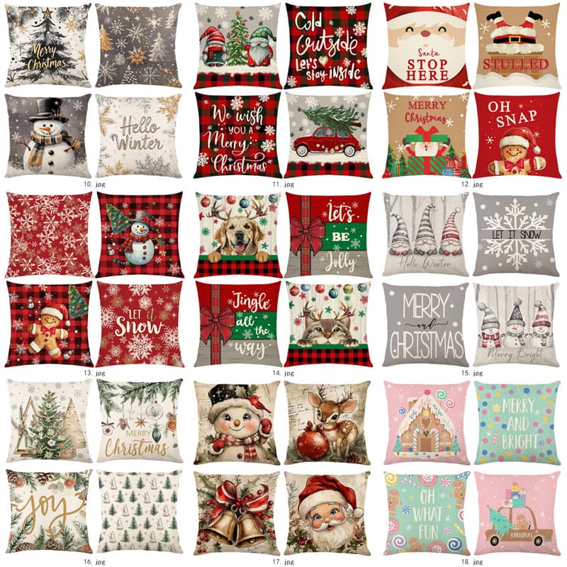 New Winter Christmas Pillow Cover for Sofa Living Room Decorative Cushion Cover