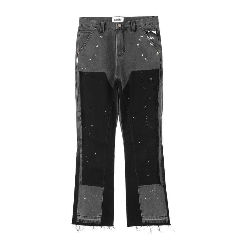 C1716 Dropshipping for AliExpress Amazon Cross-border New Men's Jeans Men's Layered Flare Denim