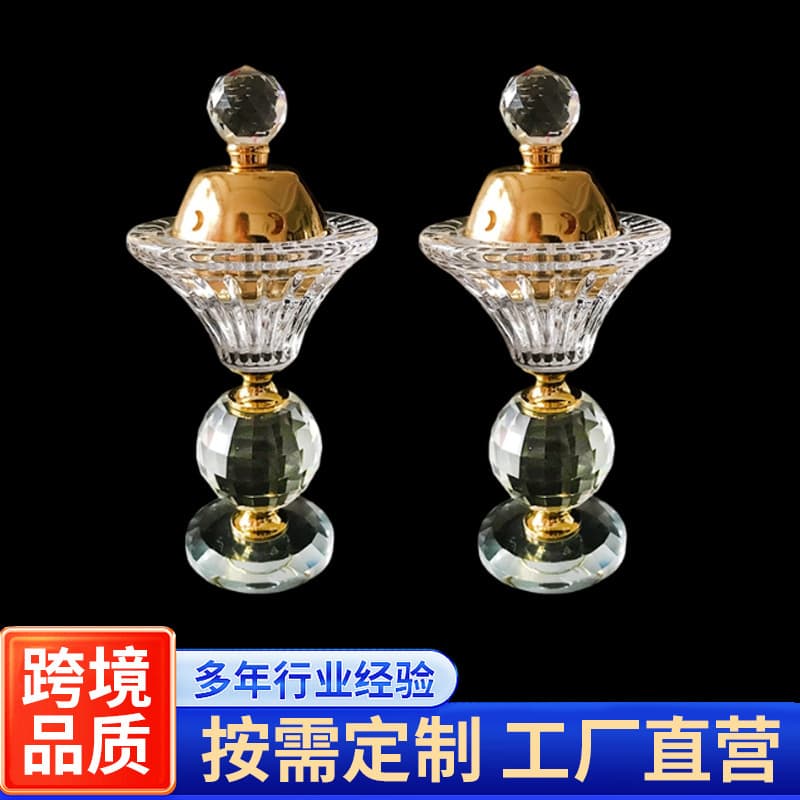 European Single Ball Crystal Incense Burner Crystal Cut Aromatherapy Burner Home Living Room Desktop Car Decorative Craft Ornament