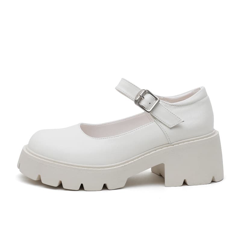 Mary Jane Shoes Women Japanese Spring Summer New Chunky Platform Heightening Women's Shoes Strap JK Leather Shoes Retro Round Toe