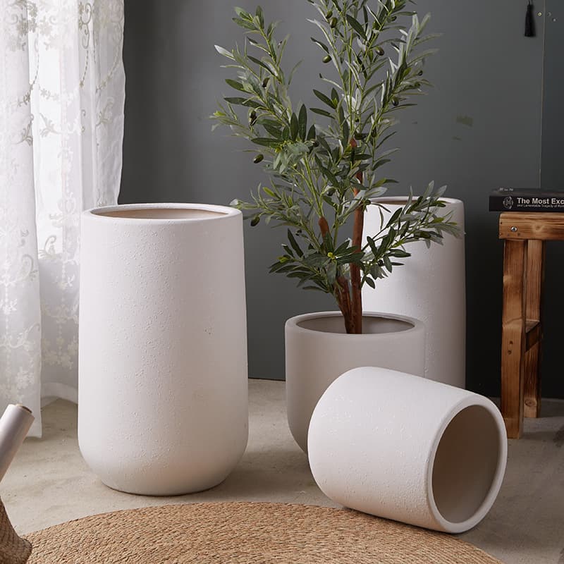 Simple New Style Ceramic Flower Pot Large Diameter High Depth Breathable Extra Large Indoor and Outdoor Green Plant Potted Practical Flower Set