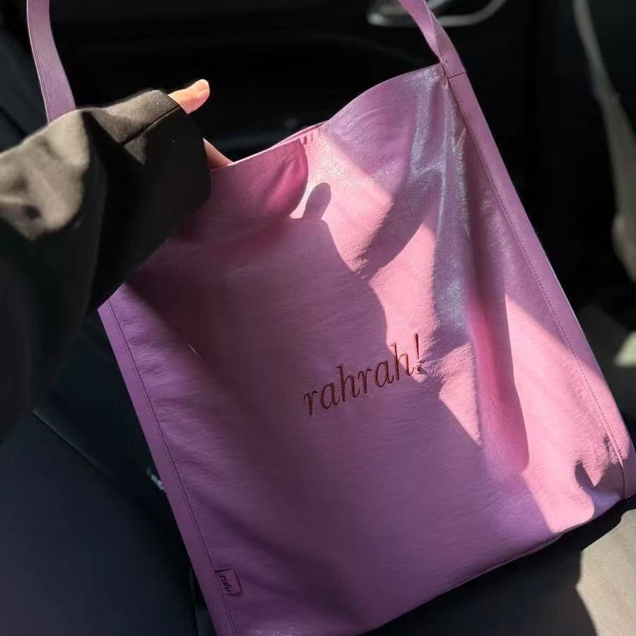 Rahrah Red Tote Bag Embroidered Commuter Bag 2025 Spring New Large Capacity Versatile Women's Fashionable Shoulder Bag