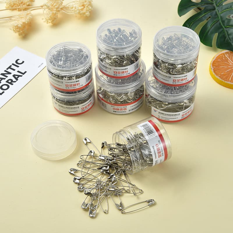 Source Factory Barrel-packed Nickel-plated Safety Pins Paper Clips Simple Large Pins Container Child Office Supplies