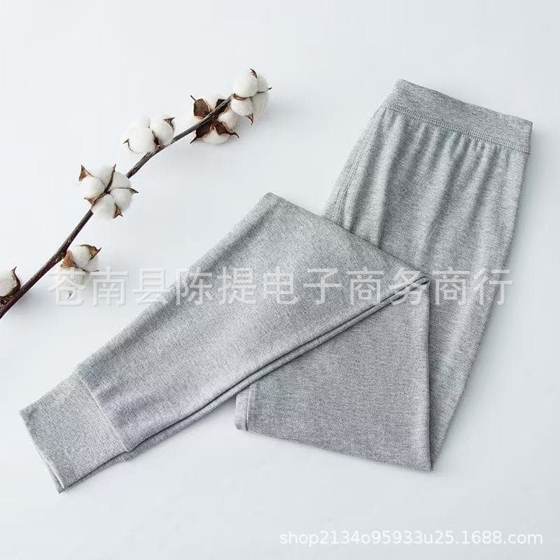 100% Pure Cotton Men's Thermal Underwear for Spring and Autumn, Thin Base Layer Thermal Pants, Slim-Fit Tights, Cotton Long Underwear for Winter