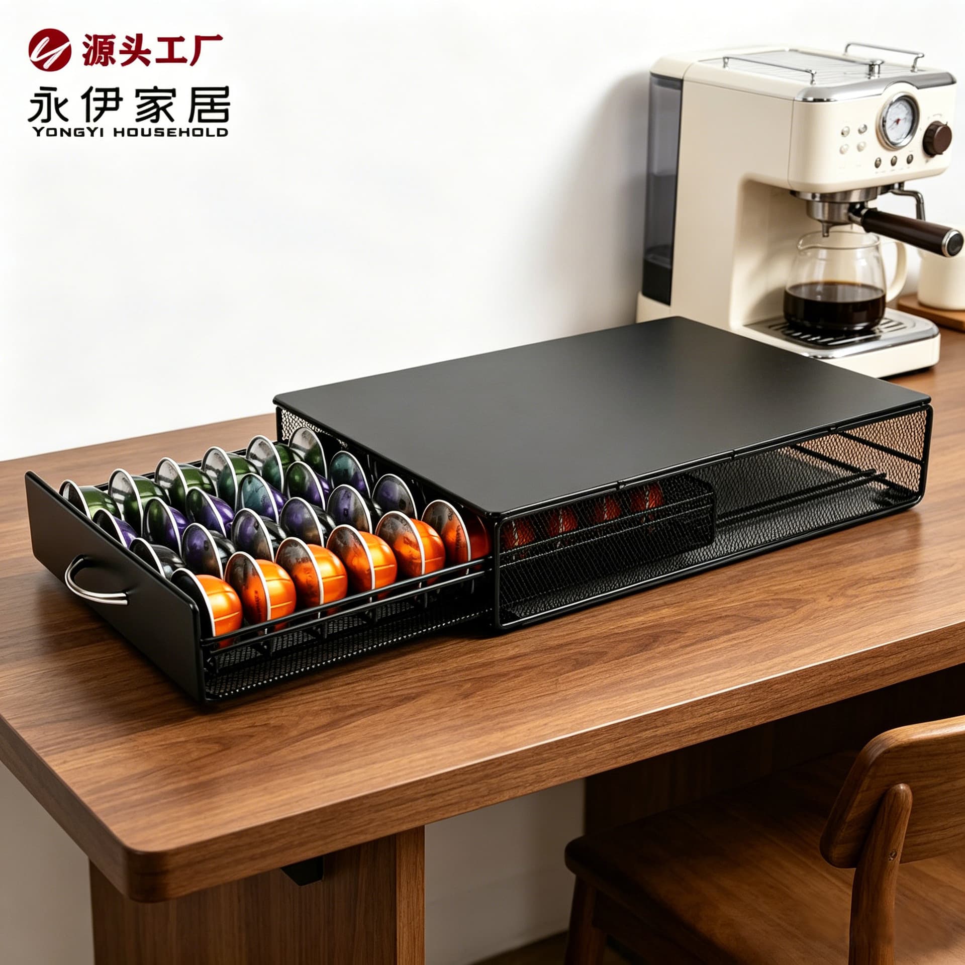 Yongyi Factory Cross-Border Supply Coffee Capsule Rack Display Stand 40 VertuoLine Drawer Storage Rack