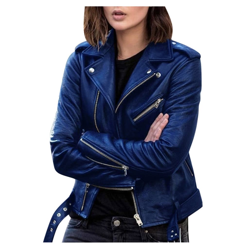 Women's New PU Leather Motorcycle Jacket, Short Spring/Fall Korean Style, Slim Fit Winter Coat