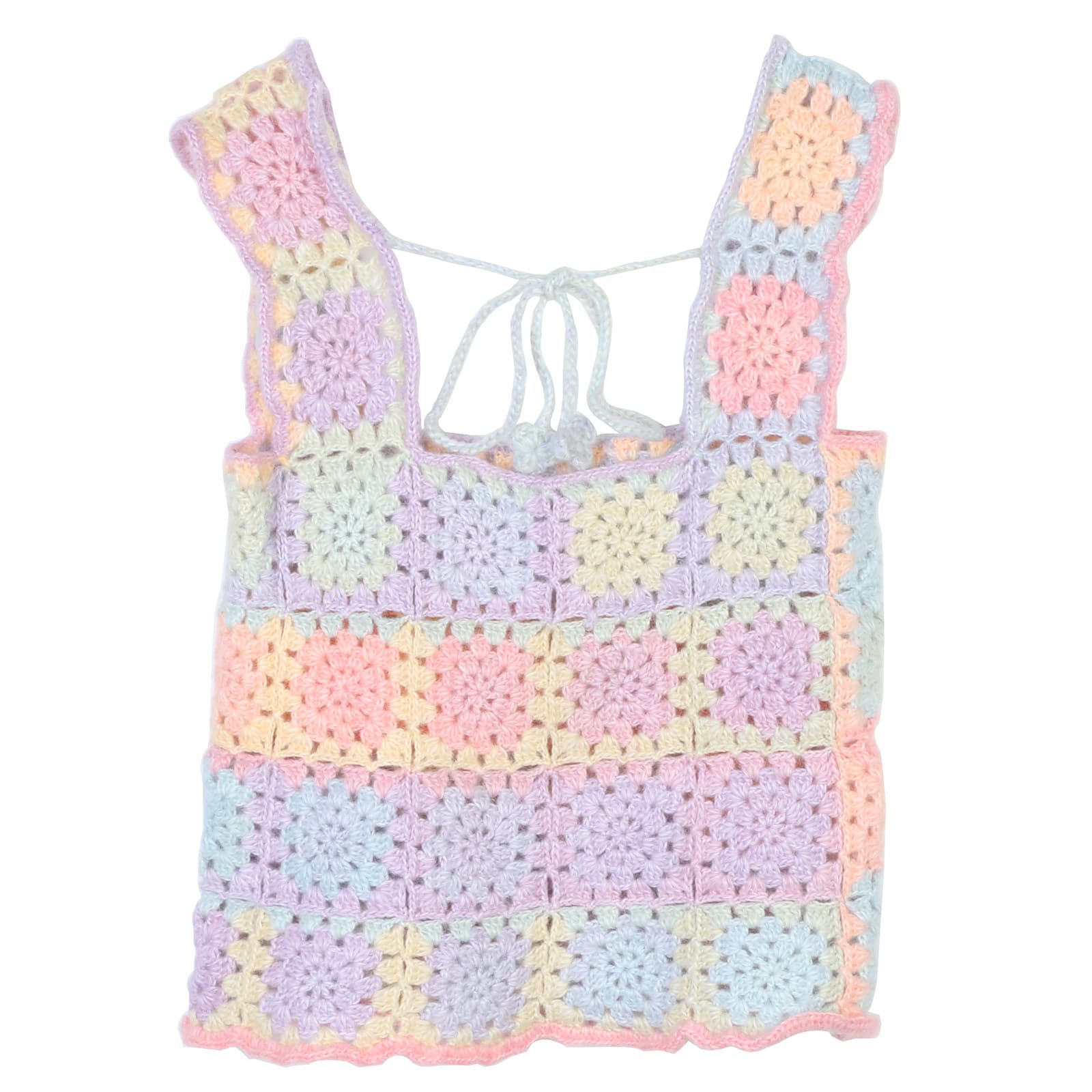 Hand-Knitted Rainbow Pink Sweet Sweater Vest Women's Outerwear Spring Autumn Fashionable Comfortable Wool Blend Knitwear