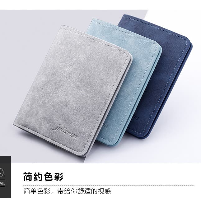 Ultra-Thin Mini Wallet for Men, Multi-Function Driver's License Leather Case, Multi-Slot ID Card Holder, Anti-Magnetic Card Clip