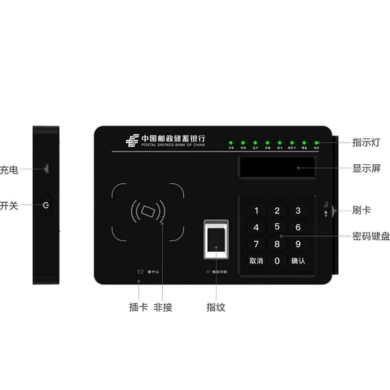 Postal Integrated Peripheral Back Clip ID Card Reader with Fingerprint Reading for Financial Equipment