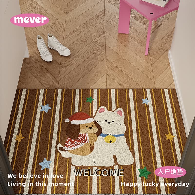 Millard star dog scraper/frame doormat, New Year red, anti-slip, for entryway or doorway.