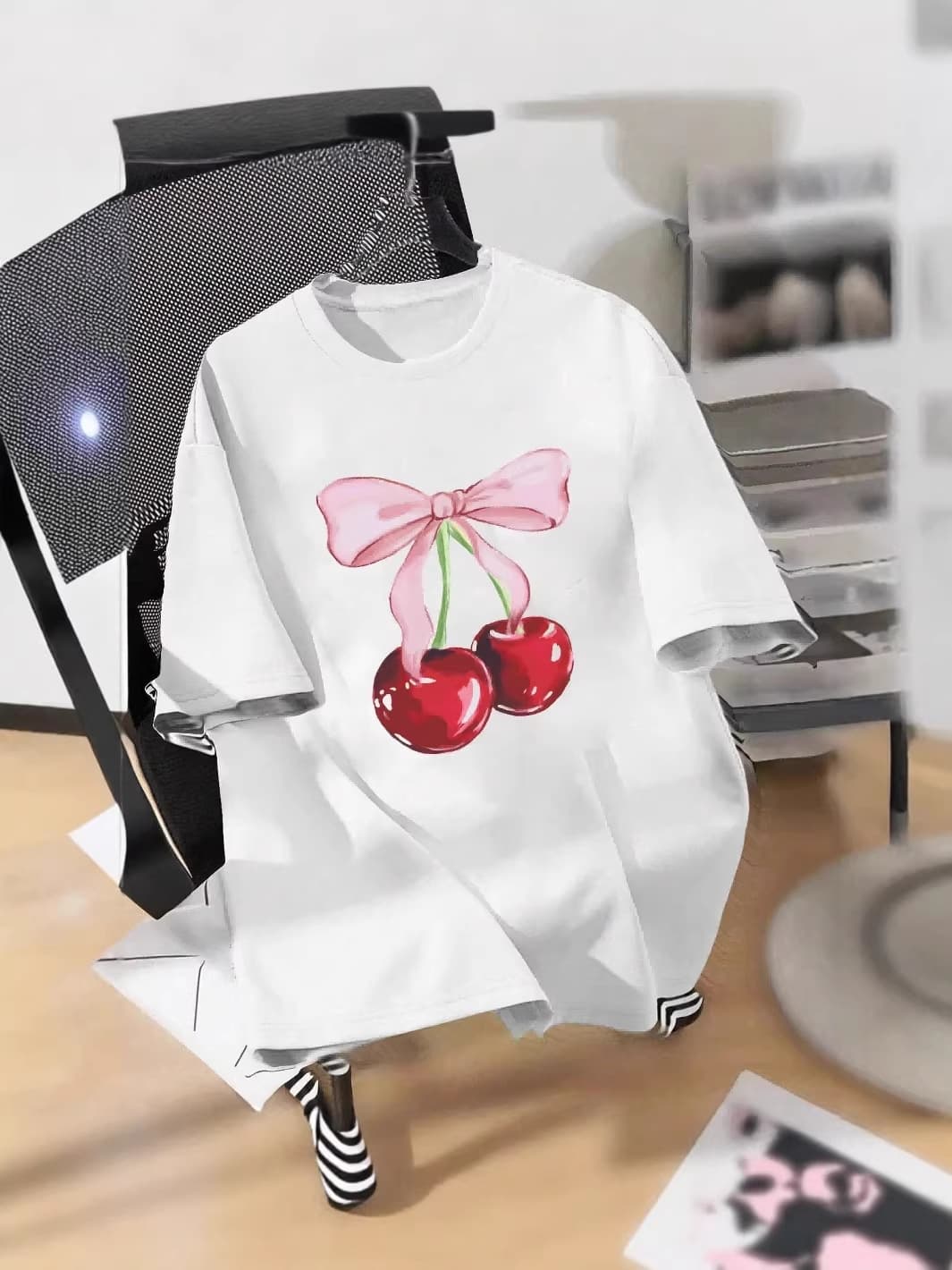 2026 Summer Women's and Older Children's New Short Sleeve T-Shirt with Cartoon Character Exquisite Print