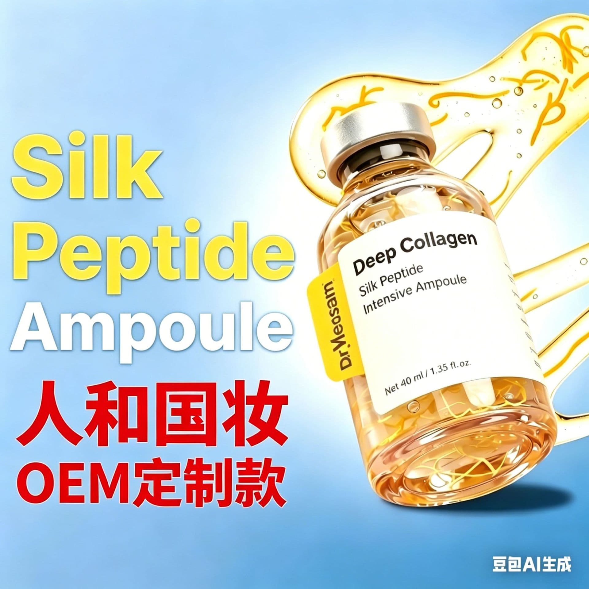 Silk Peptide Essence Filling Collagen Firming Anti-Wrinkle Syringe Ampoule Korean Hot Product