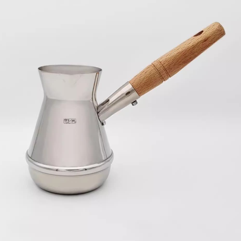 《》Long handle stainless steel thickened coffee cup milk cup Turkish coffee pot coffee tool default items others