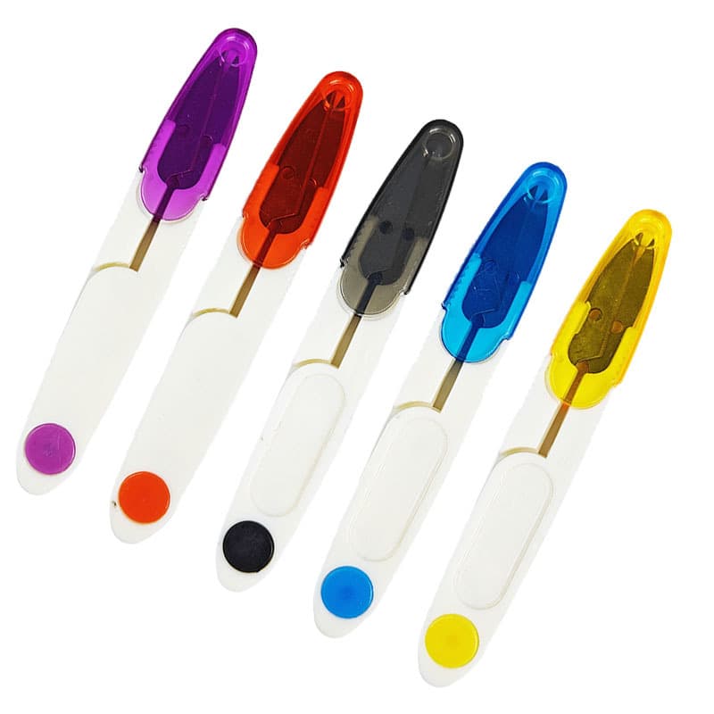 Fishing Line Scissors, U-Shaped Thread Snips, Cross-Stitch Small Scissors, Colored Transparent Lidded Stainless Steel Home Thread Cutters
