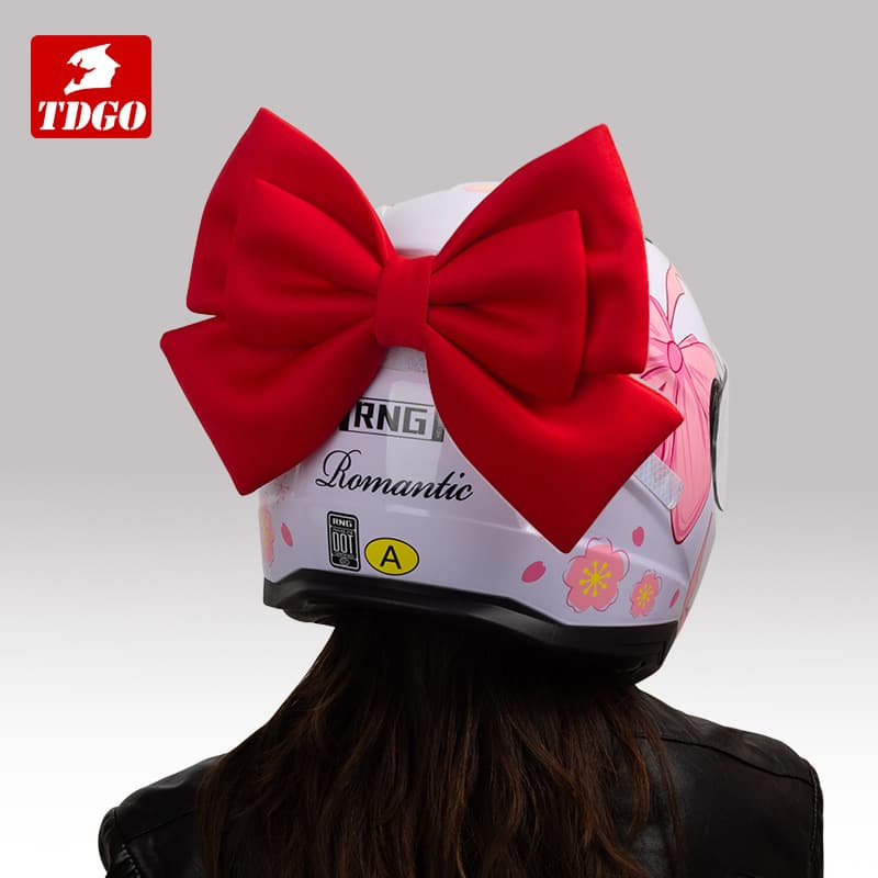 Cute bow decoration on battery car helmet, bicycle and motorcycle riding children's and female ski helmet decoration