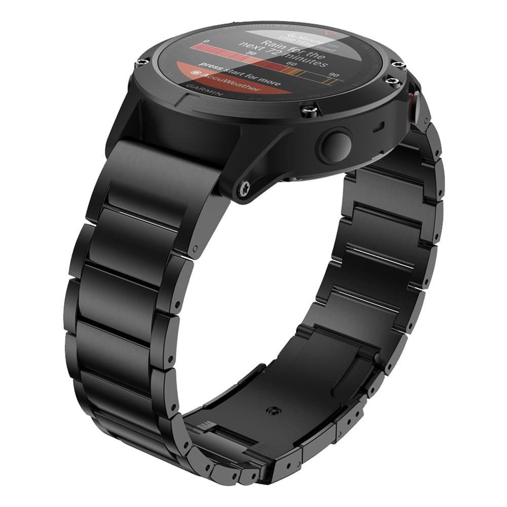 Compatible with Garmin Fenix 7/6/5 Three-Link Turtle Back Clasp Quick-Release Titanium Metal Watch Band
