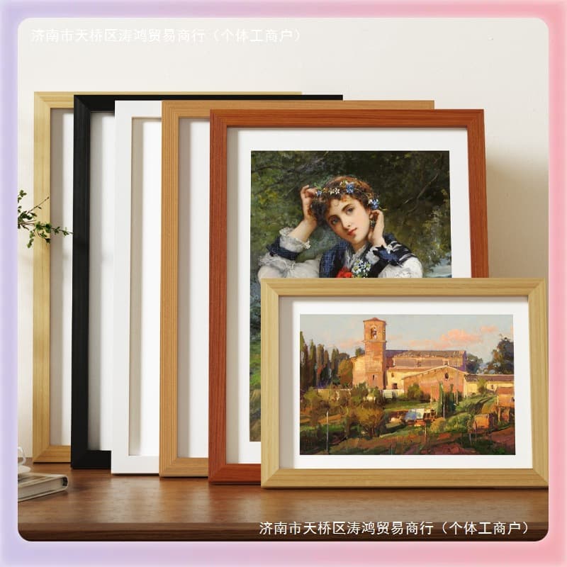 Wooden Picture Frame Tabletop Wall Mount A3 A4 Paper Photo Frame 4K Self-Assembly Large Size Mounting Sketch Oil Painting Frame 12 Inch