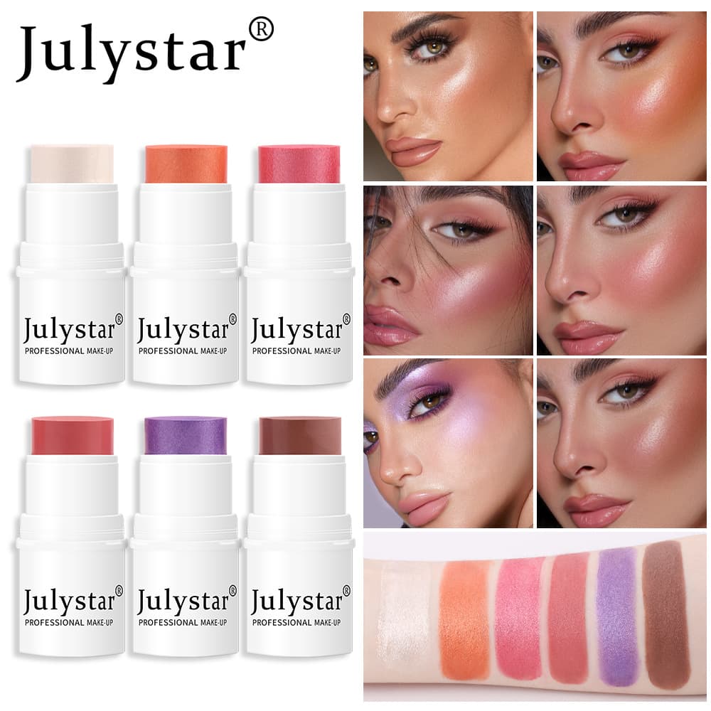 Lazy Person's Highlight Contouring Blush Pink Pearl Powder Blush Stick Single Color Matte Beauty Skin Care Makeup