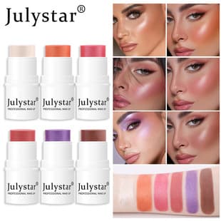 Julystar Lazy Highlight Contour Blush Pearl Glow Cream Blush Stick Single Matte Blush Wholesale