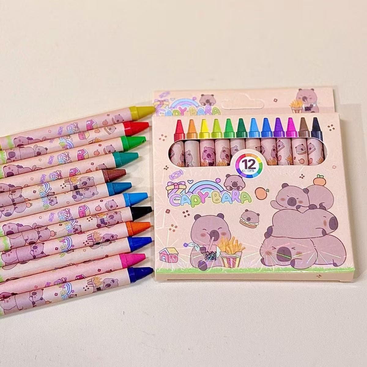 Cartoon Coloring Pen Set for Elementary School Students - Stitch 12-Color Crayons for Kids and Kindergarten, Factory Direct