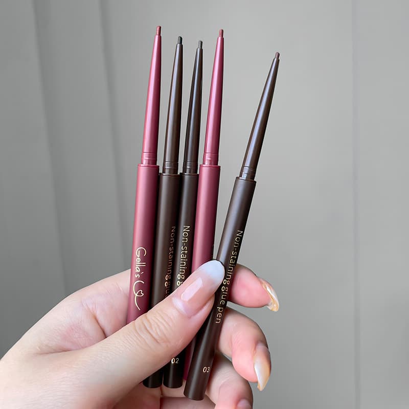 gellas Eyeliner Pencil Smooth Non-Smudging Fine Tip Color Eyeliner Pencil Black Burgundy Gel Pencil