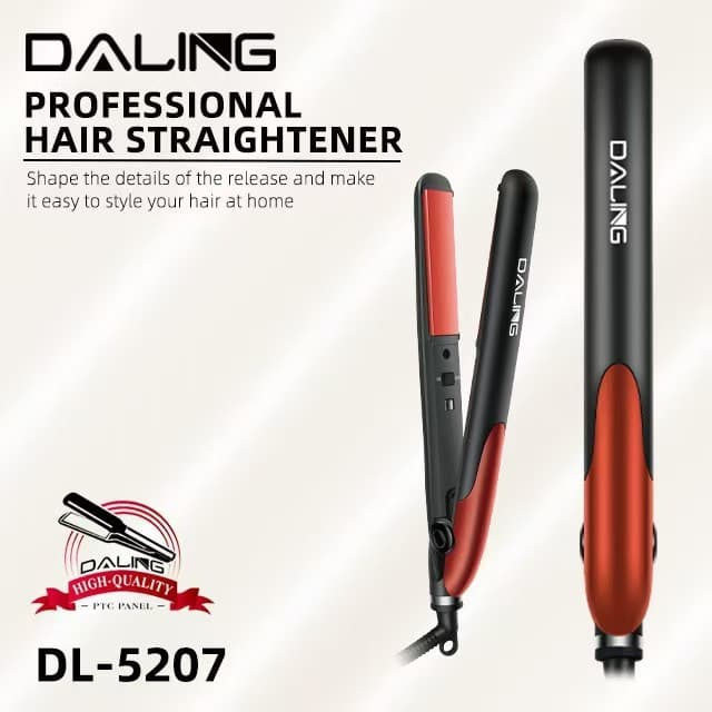 DALING 5207 Dual-use Hair Straightener and Curler, Heat-Insulated Ceramic Flat Iron for Quick Styling