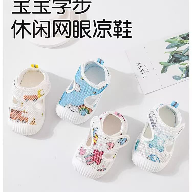 Spring/Summer New Style Baby Walking Shoes for Boys, Soft Sole Closed Toe Sandals 1-3 Years, Non-Slip Breathable Children's Sandals for Girls