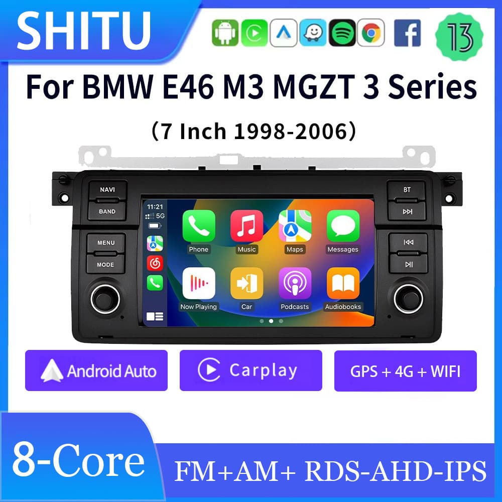 Compatible with BMW 3 Series E90 E91 E92 E93 Android Car Central Control Large Screen Navigation Reversing Camera All-in-One 7-Inch