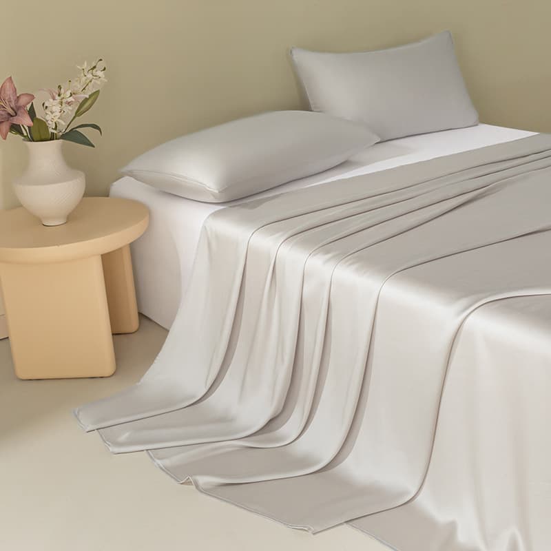 100 Pieces Lyocell Tencel Bed Sheet Single Bedding Ice Silk Solid Color Fitted Sheet Summer Student Dormitory 3
