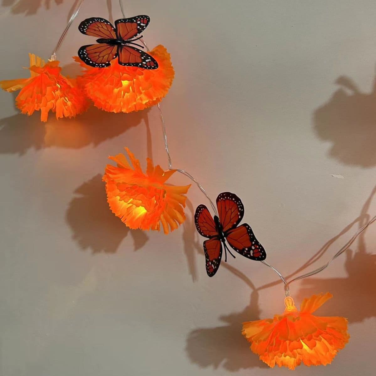 Cross-border Hot-selling LED Lilac String Lights Halloween Dahlia Decorative Lights Carnation Mexican National Flower String Lights
