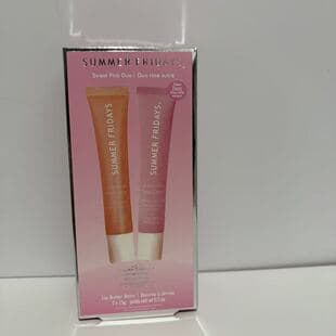 In Stock Summer Fridays Lip Balm Set Moisturizing Tinted Full Size 2-Piece Lip Gloss