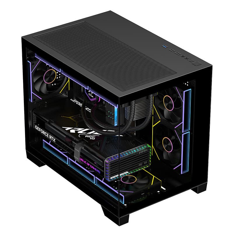 Ruixi Zhuiying M360 Panoramic MATX Full Side Tempered Glass Case Supports 360 Water Cooling Gaming Esports