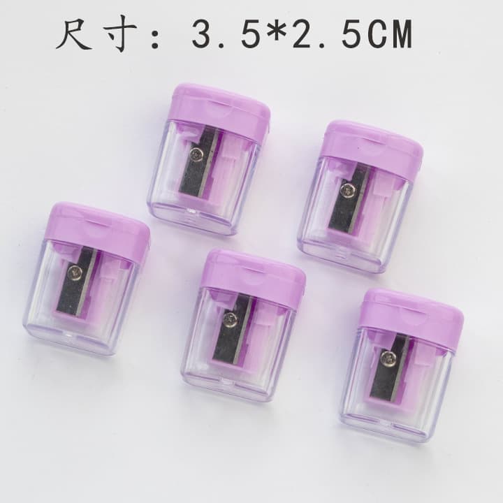 Wholesale Mini Pencil Sharpener Colorful Single-Hole Rectangular Plastic Pencil Sharpener for Students Simple Manual Stationery