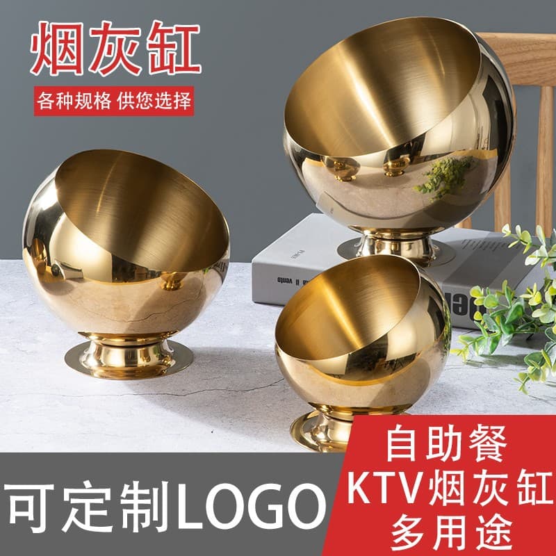 Stainless Steel Ashtray Creative Bar KTV Ashtray Internet Cafe Windproof Multi-functional Ashtray with Logo
