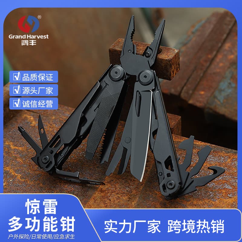 Hongfeng New Full-size Stainless Steel Multi-functional Folding Tactical Pliers Screwdriver Knife Utility Tool
