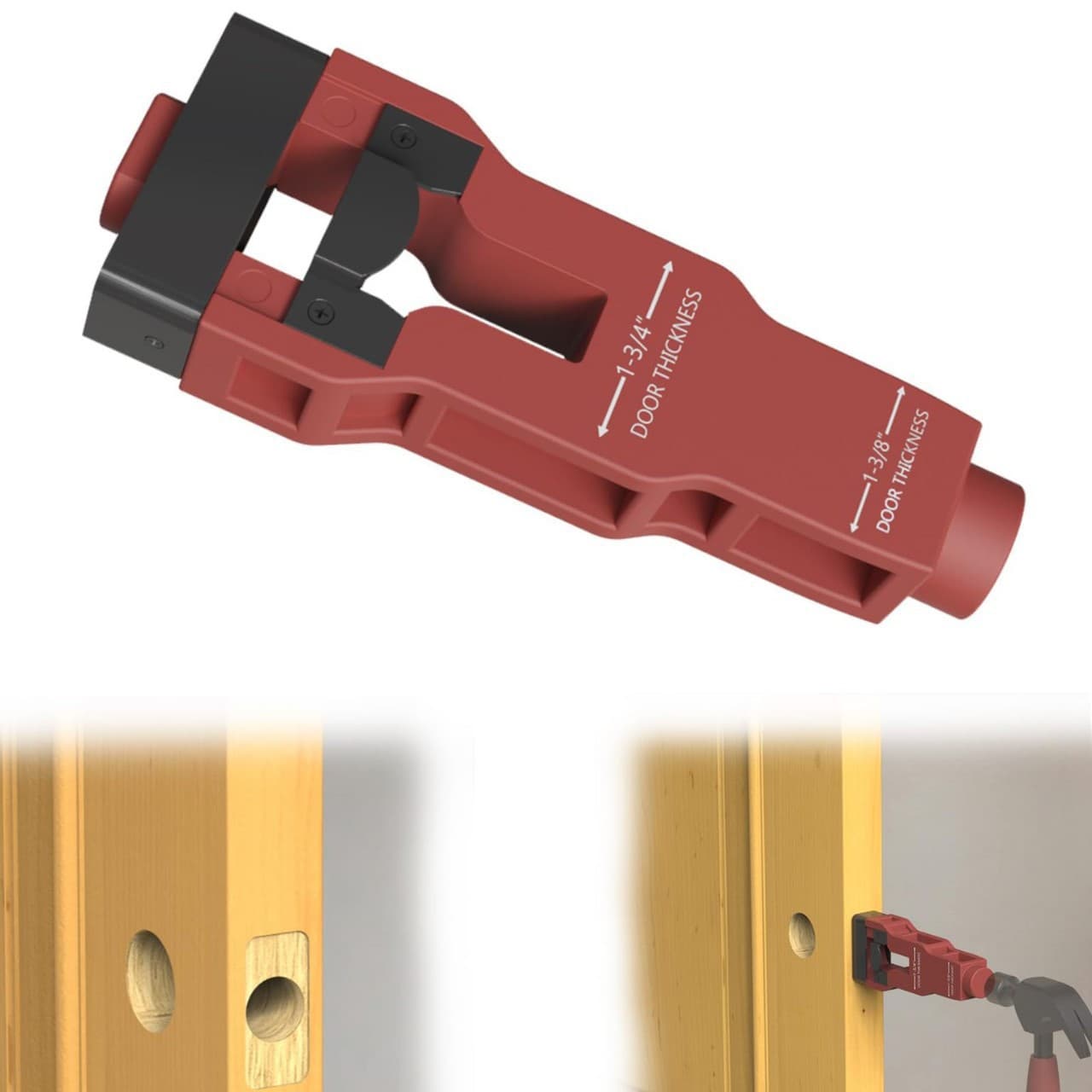 Upgraded aluminum door latch mortise tool installation kit helps remove material Door Latch Mort