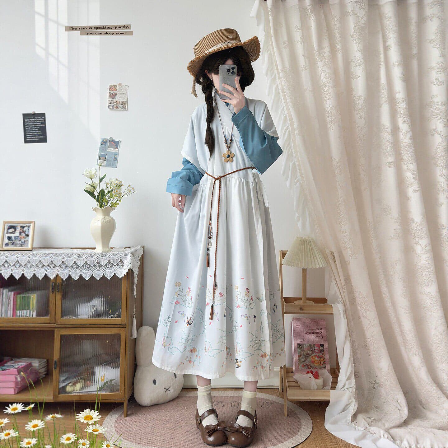 2026 (Swallow Returns • Spring Stream) Hanfu Women's Ming-style Half-sleeve Tie Li Dress Daily Versatile Han Element